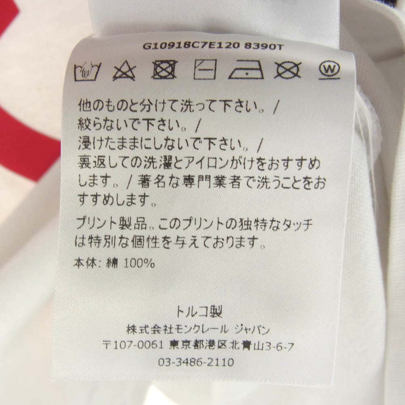 MONCLER モンクレール G10918C7E120 国内正規品 MAGLIA T-SHIRT マグリア ロゴ 半袖 Tシャツ ホワイト系 L【中古】