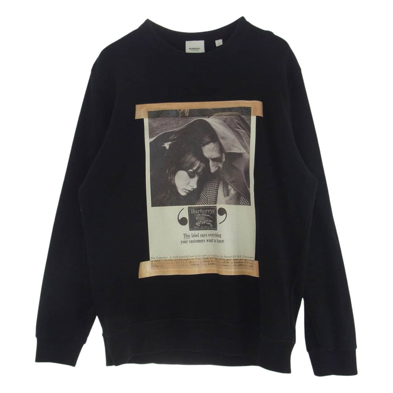 BURBERRY バーバリー 8009976 ARCHIVE CAMPAIGN CREWNECK SWEAT アーカイブ キャンペーン プリント コットン スウェットシャツ ブラック系 M【中古】