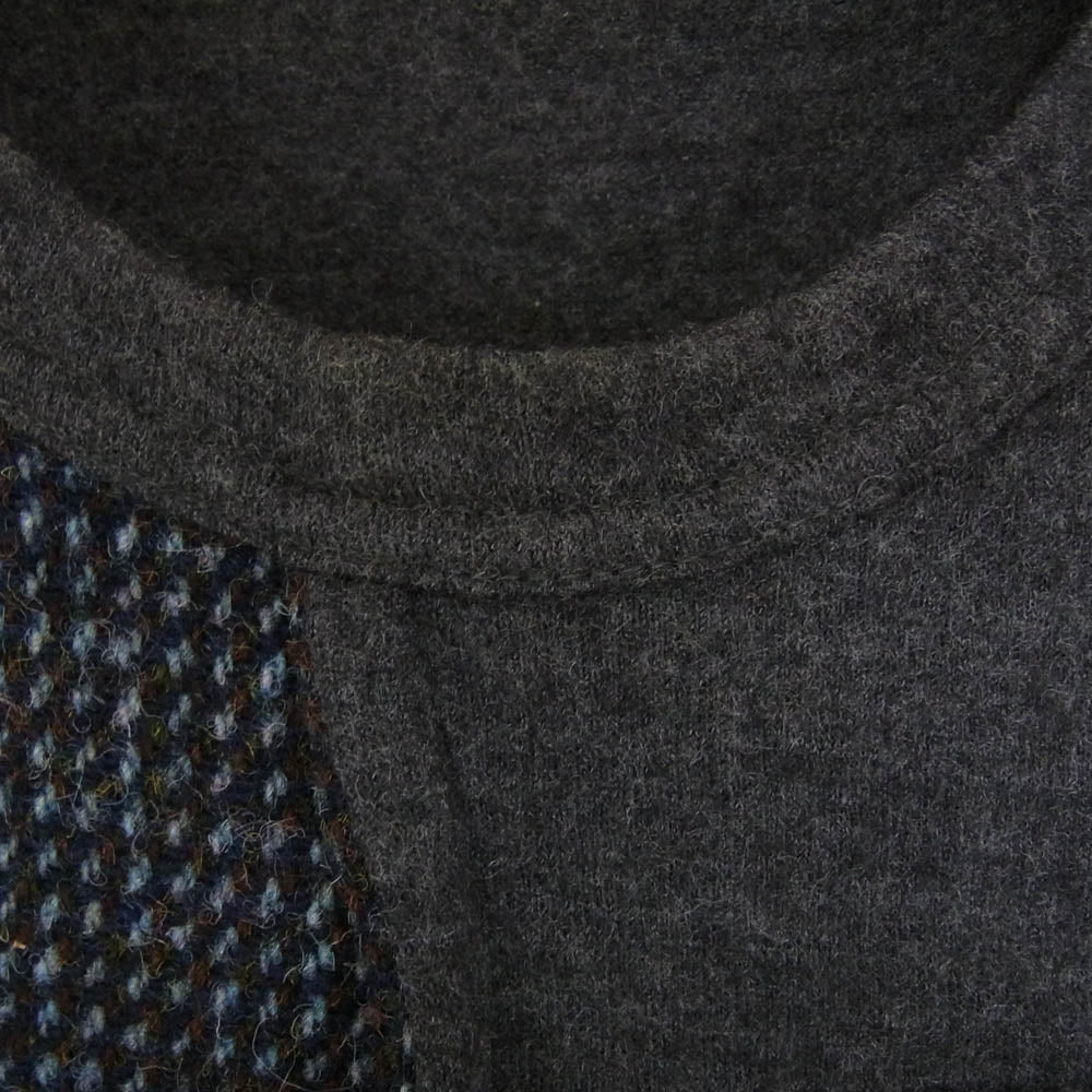 COMME des GARCONS HOMME コムデギャルソンオム AD2006 HR-T038 異素材パッチワーク ニット 長袖 カットソー グレー系 S【中古】