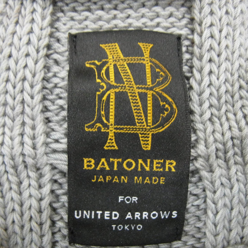 バトナー × UNITED ARROWS 日本製 コットン ニット セーター グレー系 1【中古】