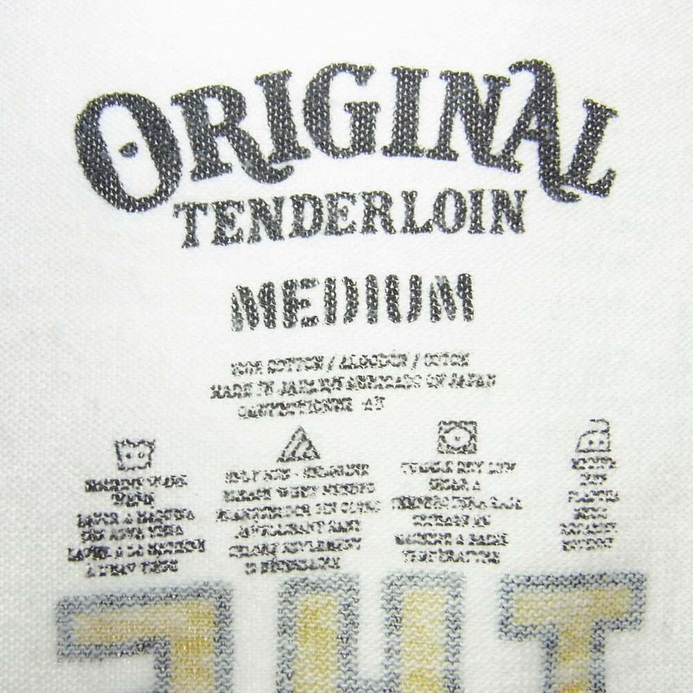 TENDERLOIN テンダーロイン T-RAGLAN 3/4 CAHULAWASSEE RIVER プリント ラグラン 7分丈 Tシャツ ブラック系 ホワイト系 M【中古】