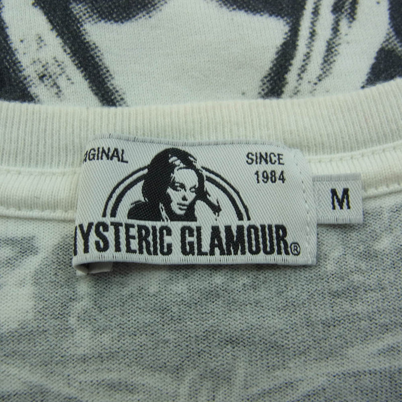 HYSTERIC GLAMOUR ヒステリックグラマー 0263CT11 ヒスガール バラ プリント 総柄 Ｔシャツ 半袖 ホワイト系 M【中古】