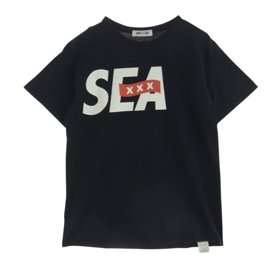 WIND AND SEA ウィンダンシー × GOD SELECTION XXX ロゴプリントTシャツ 半袖 ブラック系 M【中古】