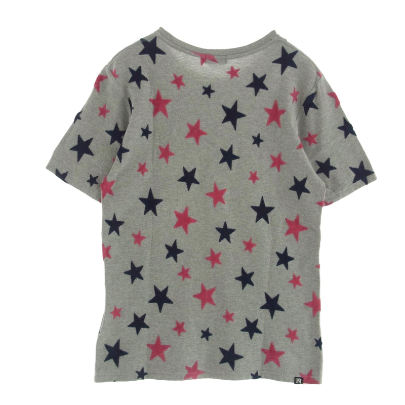 HYSTERIC GLAMOUR ヒステリックグラマー 02182CT17 STAR WOMAN ジャカード 総柄 Ｔシャツ 半袖 グレー系 S【中古】