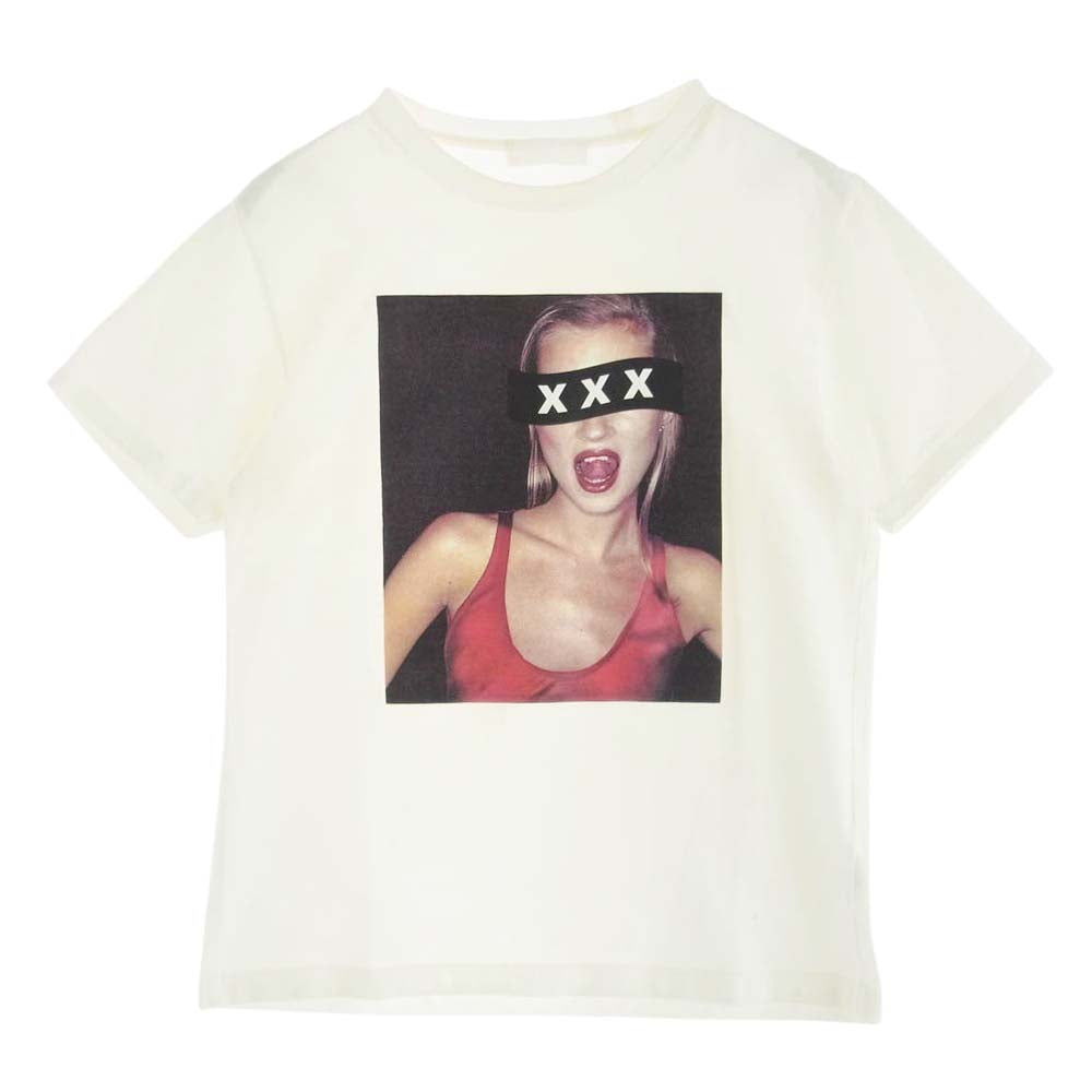 GOD SELECTION XXX ゴッドセレクション KATE MOSS Tee ケイトモス フォトプリント Ｔシャツ 半袖 ホワイト ホワイト系 S【中古】