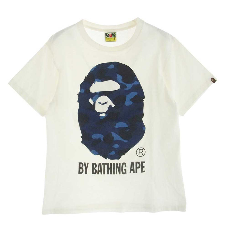 A BATHING APE アベイシングエイプ COLOR CAMO BY BATHING TEE カラー カモ 大猿 プリント Ｔシャツ 半袖 ホワイト系 S【中古】