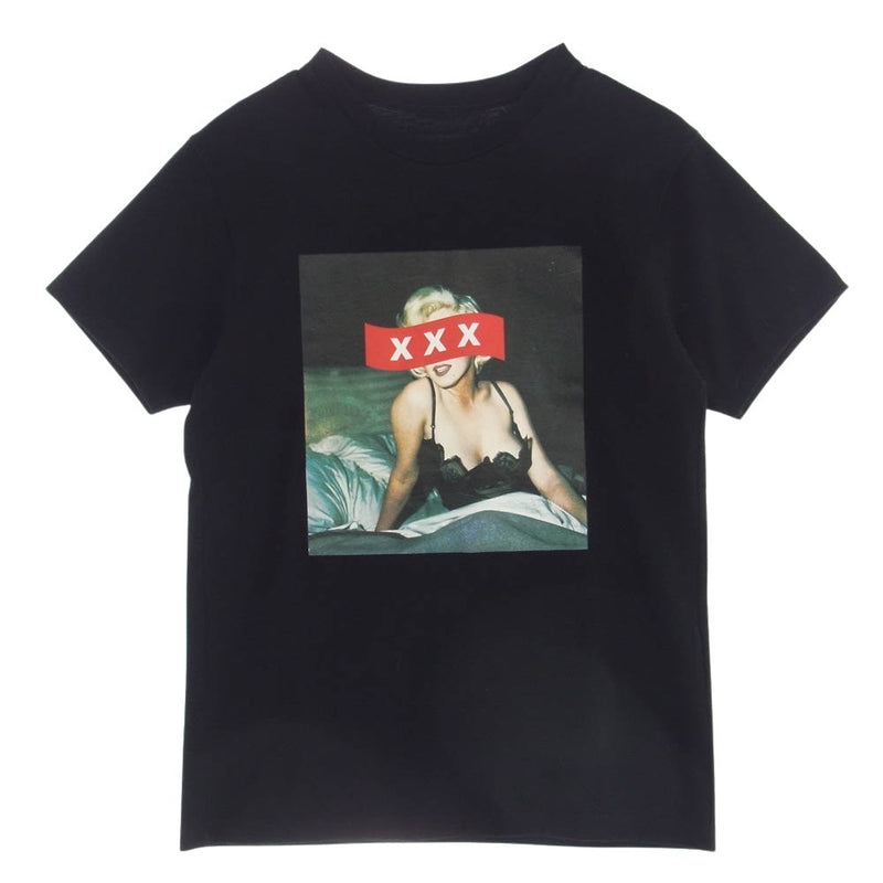 GOD SELECTION XXX ゴッドセレクション Marilyn Monroe Tee マリリンモンロー フォトプリント Ｔシャツ 半袖 ブラック系 S【中古】