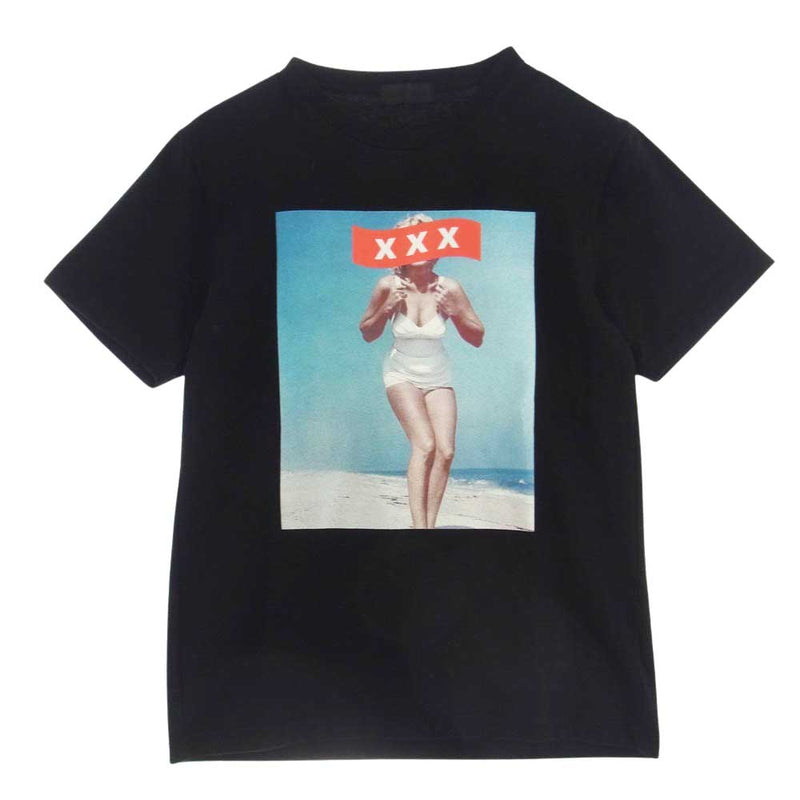 GOD SELECTION XXX ゴッドセレクション 19SS Marilyn Monroe Tee マリリンモンロー フォトプリント Ｔシャツ 半袖 ブラック系 S【中古】