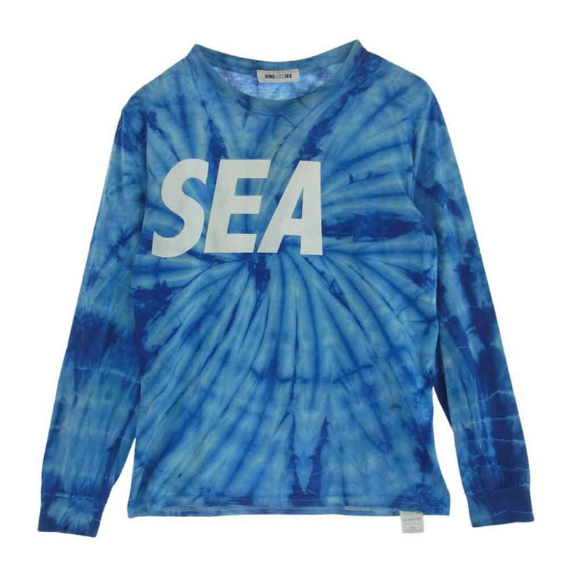 WIND AND SEA ウィンダンシー LONG SLEEVE CUT-SEWN TIEDYE タイダイ染め ロング スリーブ Tシャツ 長袖 ブルー系 S【中古】