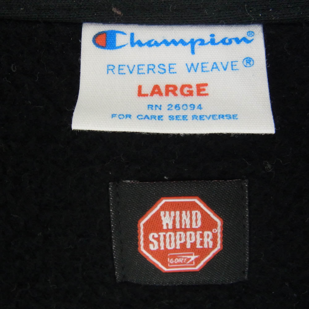 Champion チャンピオン C8-C022 WIND STOPPER リバースウィーブ スウェット ダブルライダース ジャケット ブラック系 L【中古】