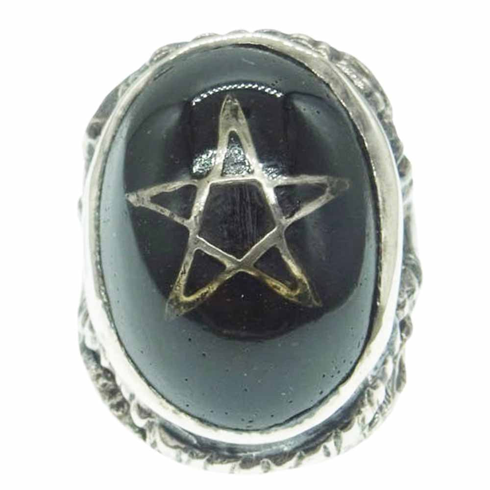 ALEX STREETER アレックスストリーター ANGEL HEART RING エンジェルハート リング ブラック シルバー系 ブラック系 約10号【中古】