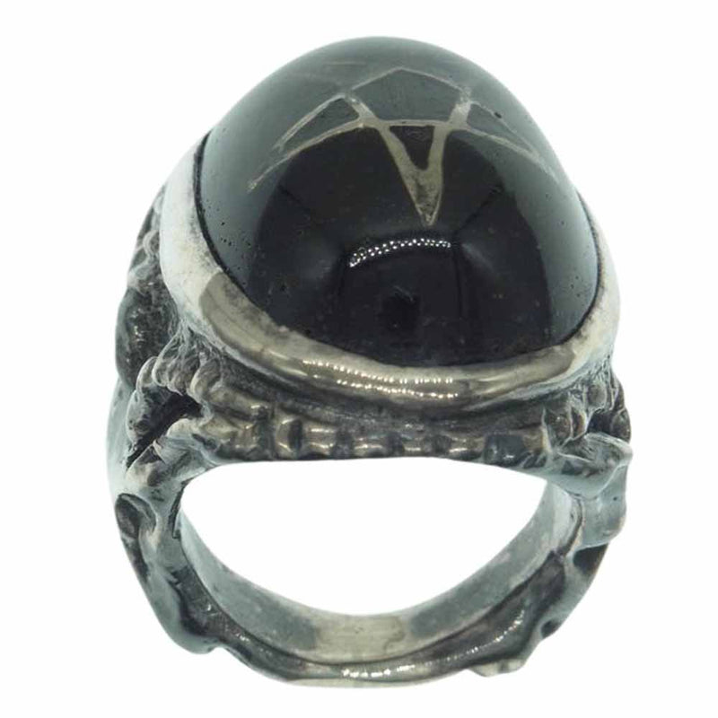 ALEX STREETER アレックスストリーター ANGEL HEART RING エンジェルハート リング ブラック シルバー系 ブラック系 約10号【中古】