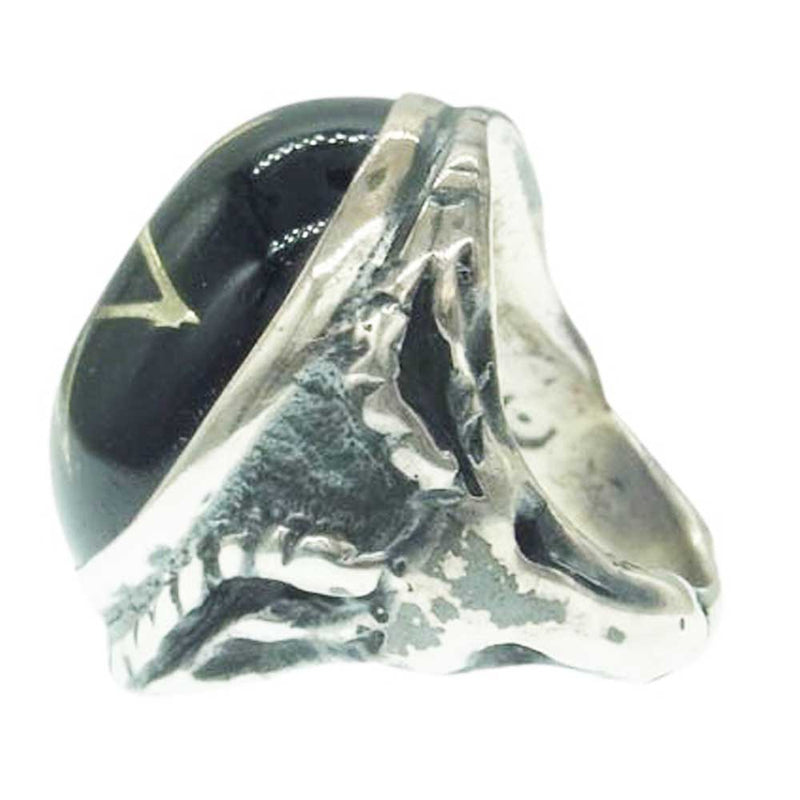 ALEX STREETER アレックスストリーター ANGEL HEART RING エンジェルハート リング ダークブルー シルバー系 ブラック系 約11号【中古】