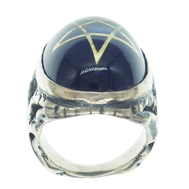 ALEX STREETER アレックスストリーター ANGEL HEART RING エンジェルハート リング ダークブルー シルバー系 ブラック系 約11号【中古】