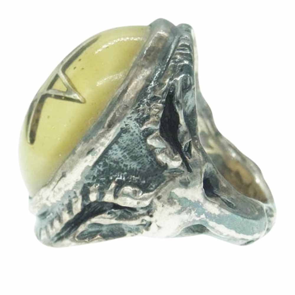 ALEX STREETER アレックスストリーター ANGEL HEART RING エンジェルハート リング アイボリー シルバー系 約11号【中古】