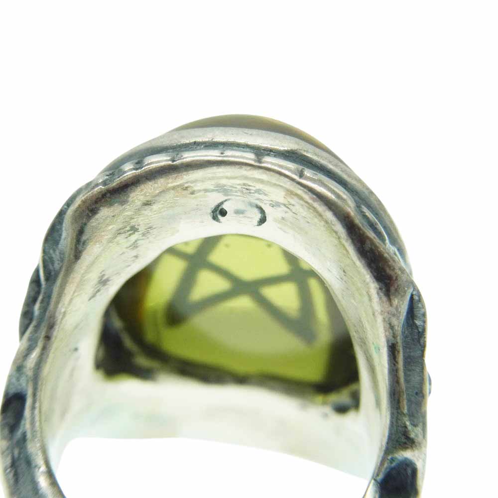 ALEX STREETER アレックスストリーター ANGEL HEART RING エンジェルハート リング グリーン シルバー系 イエロー系 11号【中古】