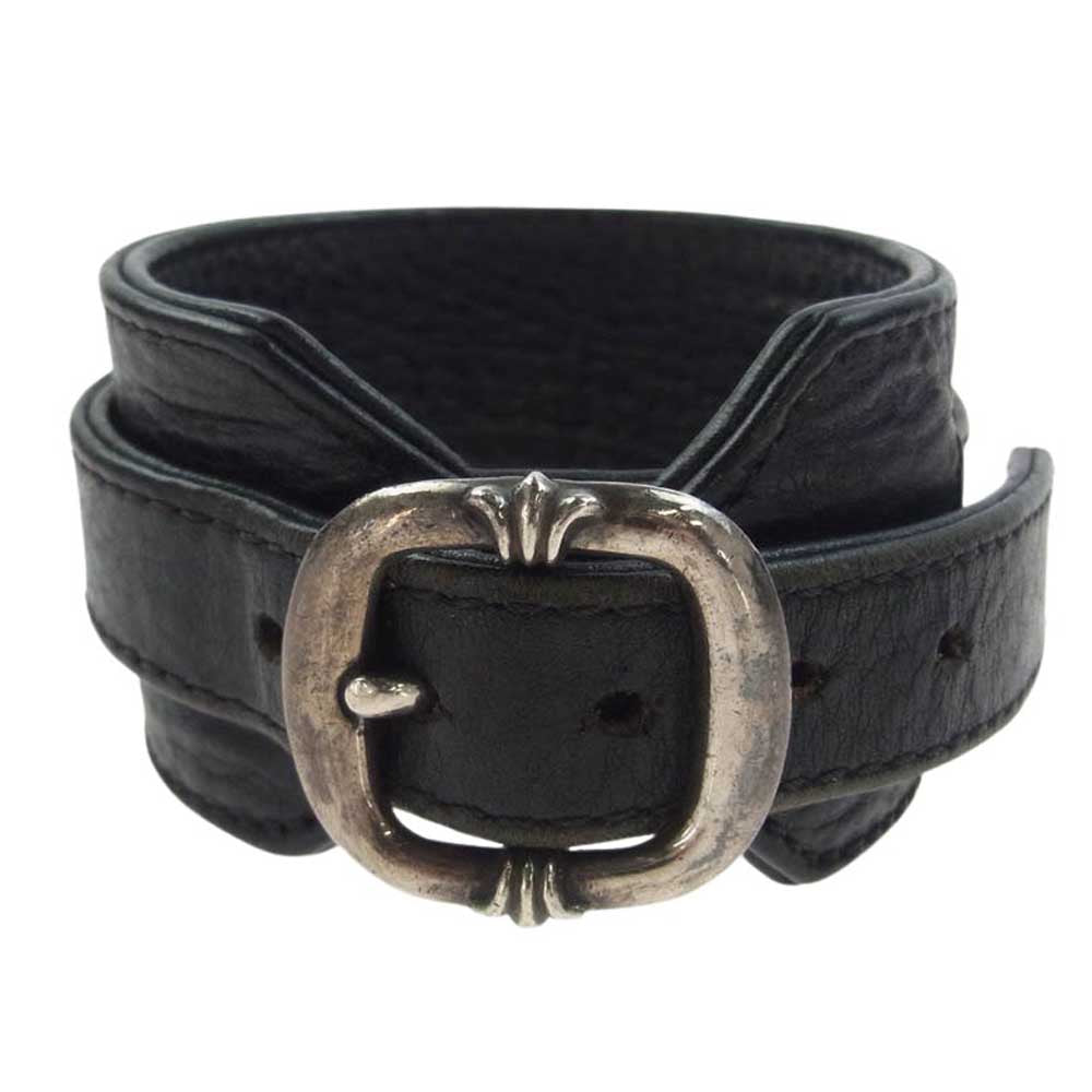 CHROME HEARTS クロムハーツ（原本無） R&R SLIM TINY BUCKLE ガンスリンガー タイニーバックル レザーブレスレット ブラック系【中古】