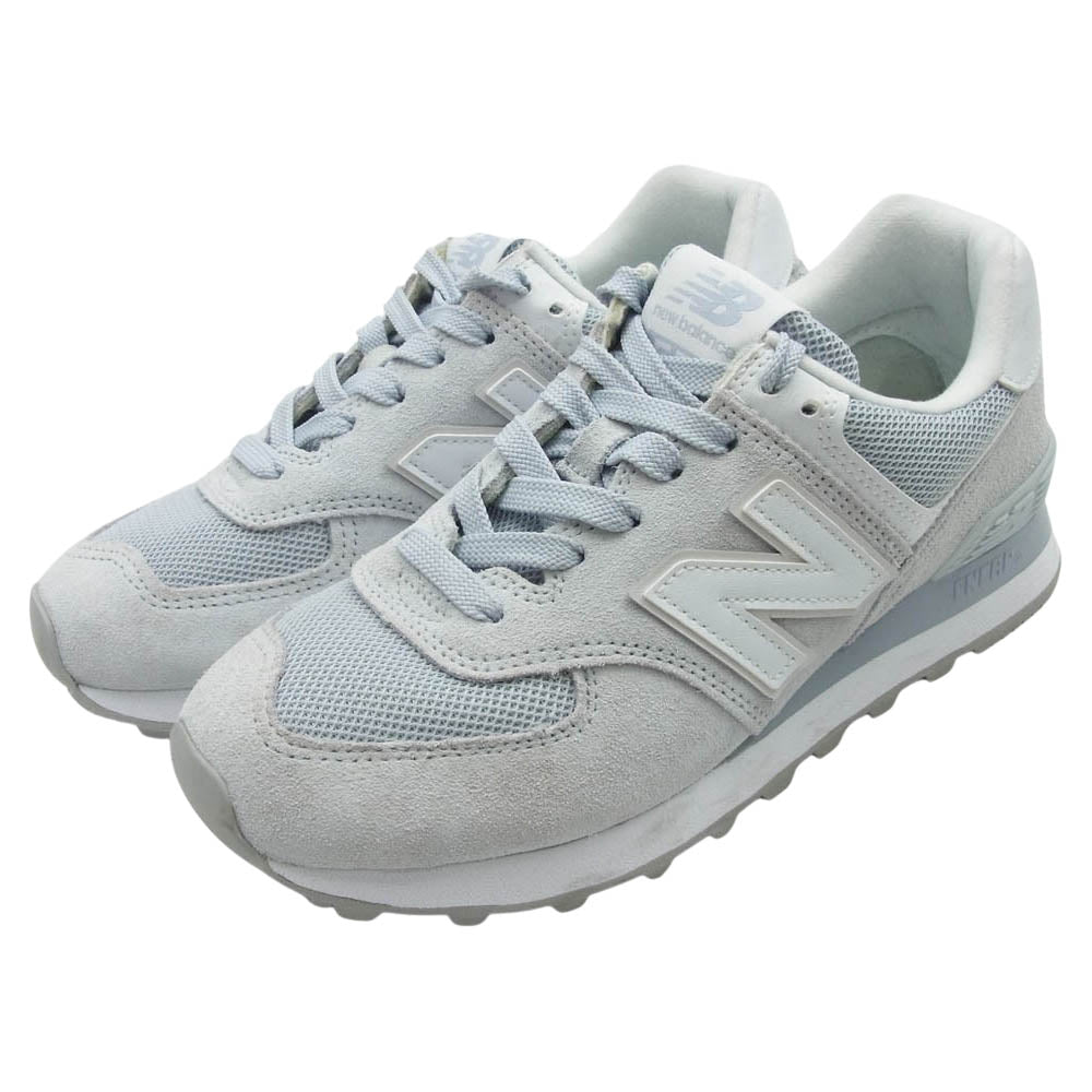 NEW BALANCE ニューバランス WL574OAA 574 light gray ライトグレー スエード メッシュ ローカット スニーカー ライトグレー 23.5cm【中古】