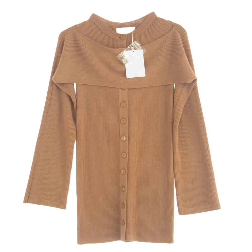 タン TN24SS004 MATT RIBED 2PIECE CARDIGAN タンクトップ スリーブ カーディガン ブラウン系 F【極上美品】【中古】