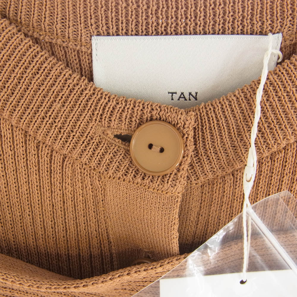 タン TN24SS004 MATT RIBED 2PIECE CARDIGAN タンクトップ スリーブ カーディガン ブラウン系 F【極上美品】【中古】