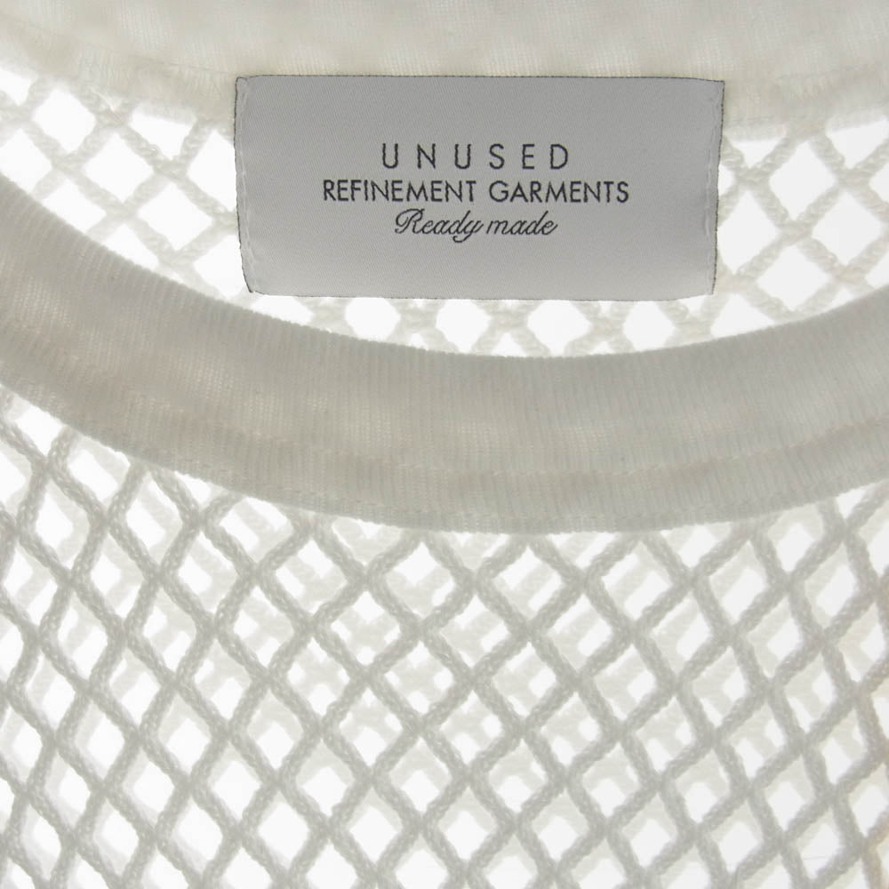 UNUSED アンユーズド us2411 Mesh long sleeve tee メッシュ 長袖 Tシャツ ホワイト系 3【極上美品】【中古】