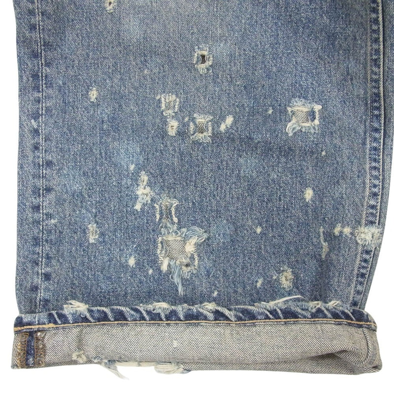 ダイリク 24AW 24AW D-8 SUPER DAMAGE WIDE DENIM PANTS INDIGO スーパー デニム ダメージ加工 ワイド デニム パンツ インディゴブルー系 27【美品】【中古】