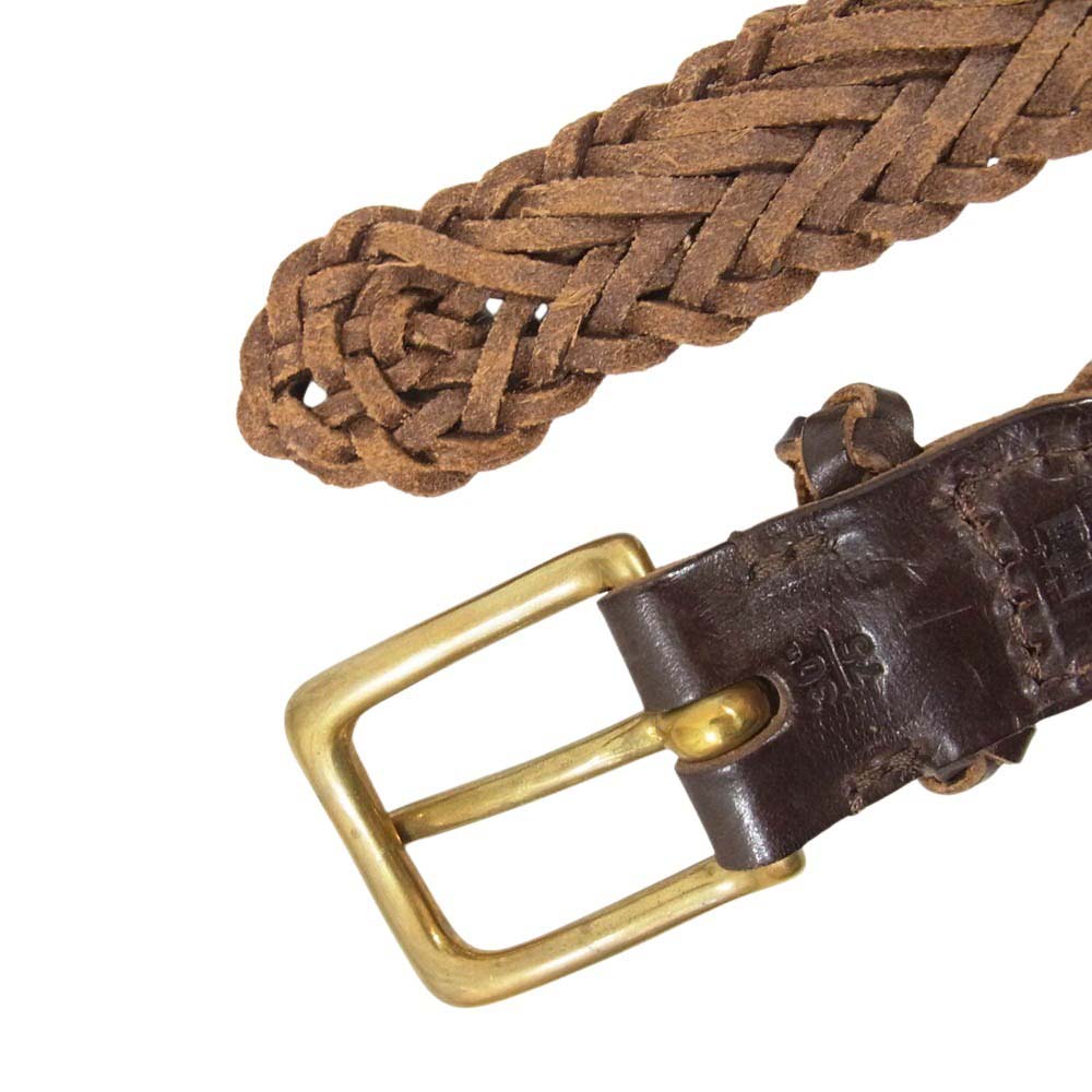 WHITE HOUSE COX ホワイトハウスコックス レザー メッシュ ベルト ブラウン系 30/75【中古】