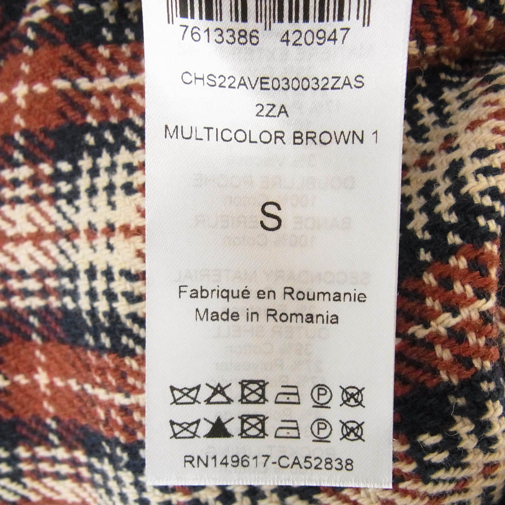 SEE BY CHLOE シーバイクロエ CHS22AVE03003 2ZA オーバーサイズ チェック シャツ ジャケット レッド系 S【極上美品】【中古】