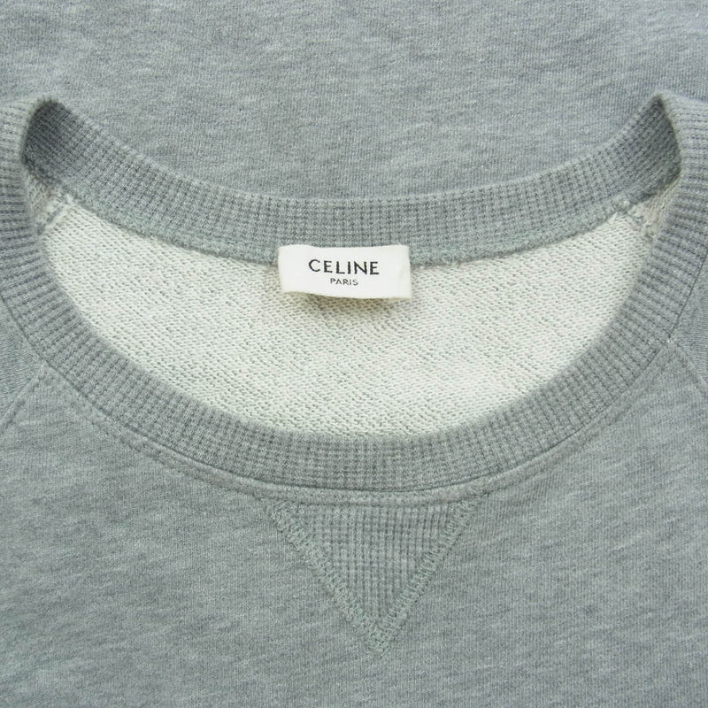 CELINE セリーヌ 20SS 2Y394401 カレッジロゴ プリント スウェット トレーナー グレー系 L【中古】