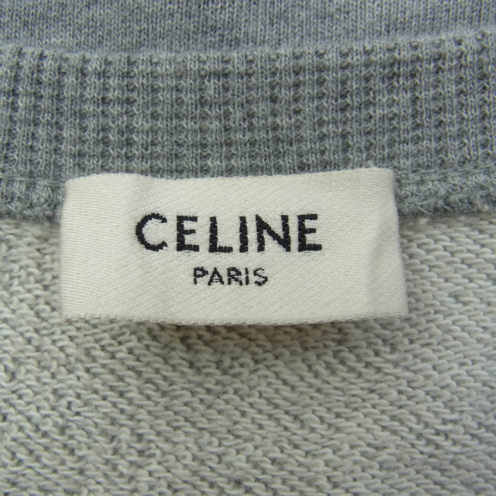 CELINE セリーヌ 20SS 2Y394401 カレッジロゴ プリント スウェット トレーナー グレー系 L【中古】