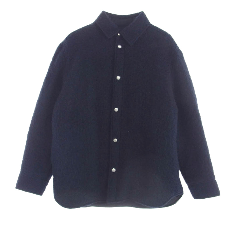 JIL SANDER+ ジルサンダープラス 22AW J47BN0009 国内正規品 モヘヤ混 パデット シャツ ジャケット ネイビー系 46【中古】