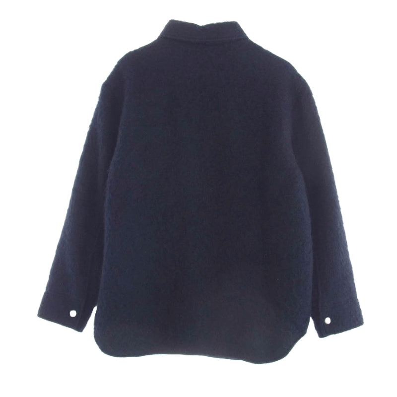 JIL SANDER+ ジルサンダープラス 22AW J47BN0009 国内正規品 モヘヤ混 パデット シャツ ジャケット ネイビー系 46【中古】