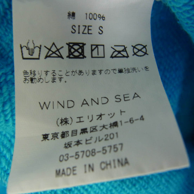 WIND AND SEA ウィンダンシー WDS-CS-14 ロゴプリント フーディー パーカー ブルー系 S【中古】