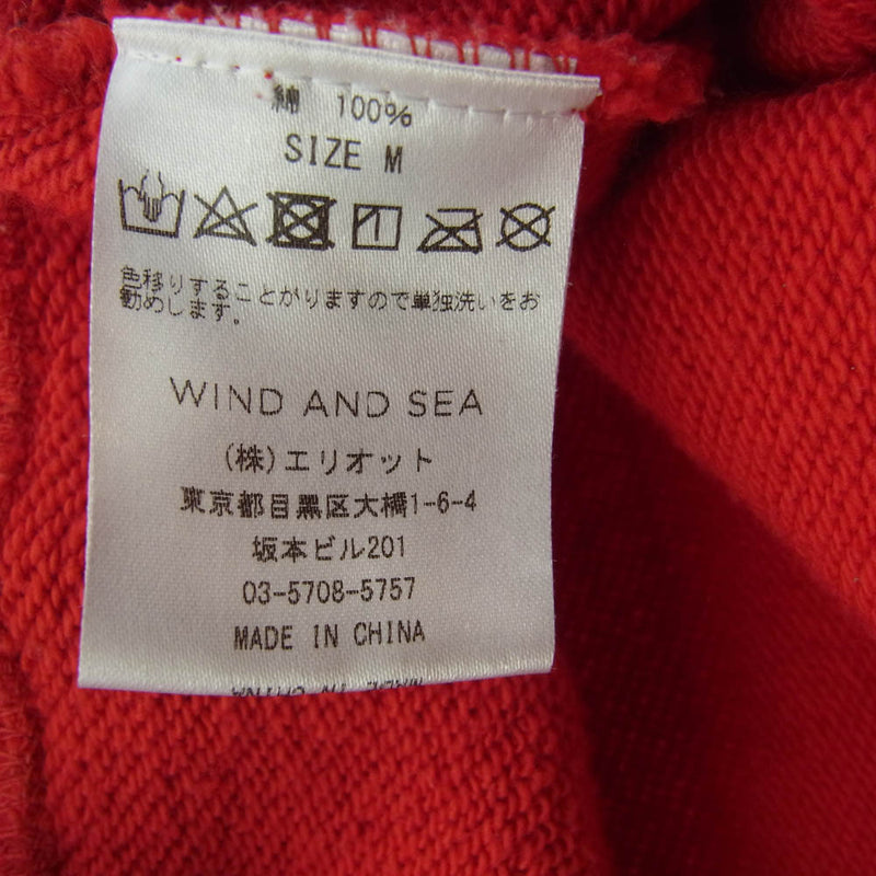 WIND AND SEA ウィンダンシー WDS-CS-14 ロゴプリント フーディー パーカー レッド系 M【中古】