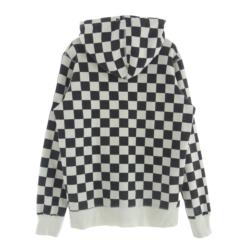 Supreme シュプリーム 13SS Checkered Pullover チェッカード フラッグ柄 プルオーバー フーディー パーカー ブラック系 ホワイト系 M【中古】