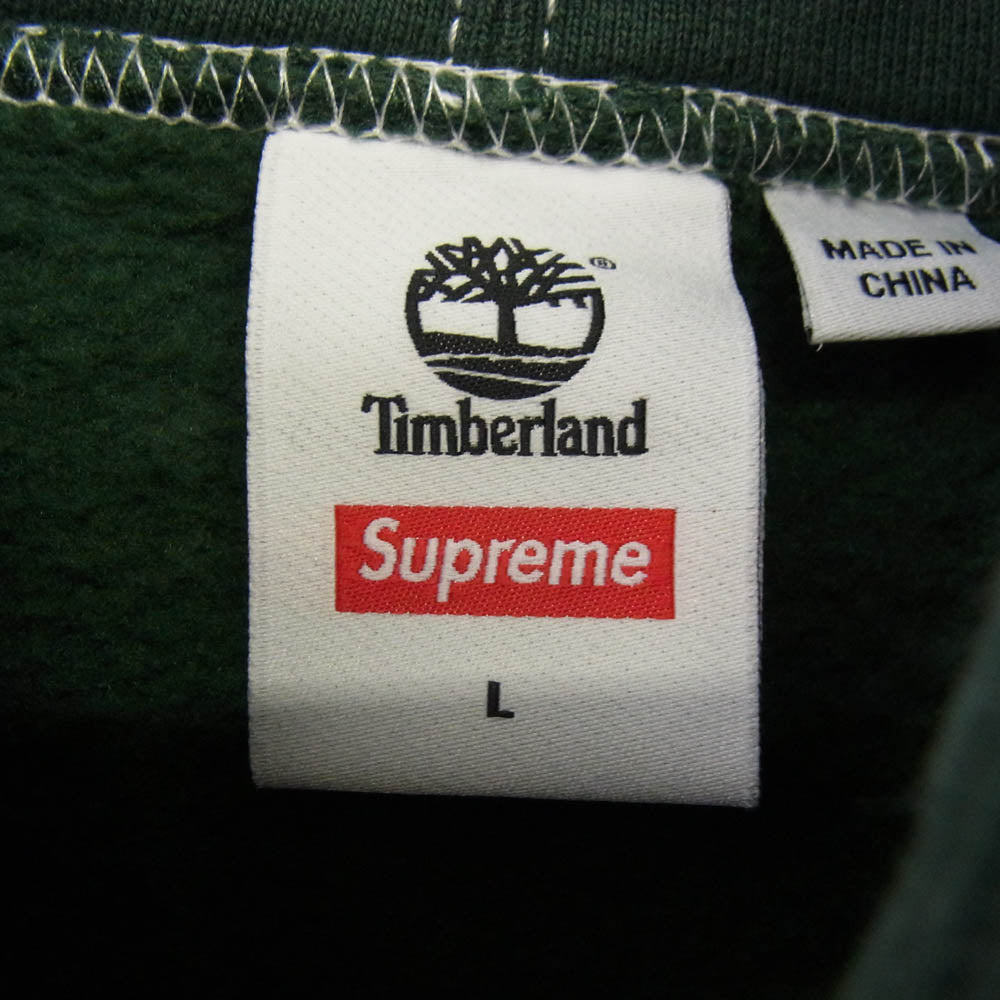 Supreme シュプリーム 23SS × Timberland Hooded Sweatshirt プルオーバースウェット パーカー フーディー グリーン系 L【中古】