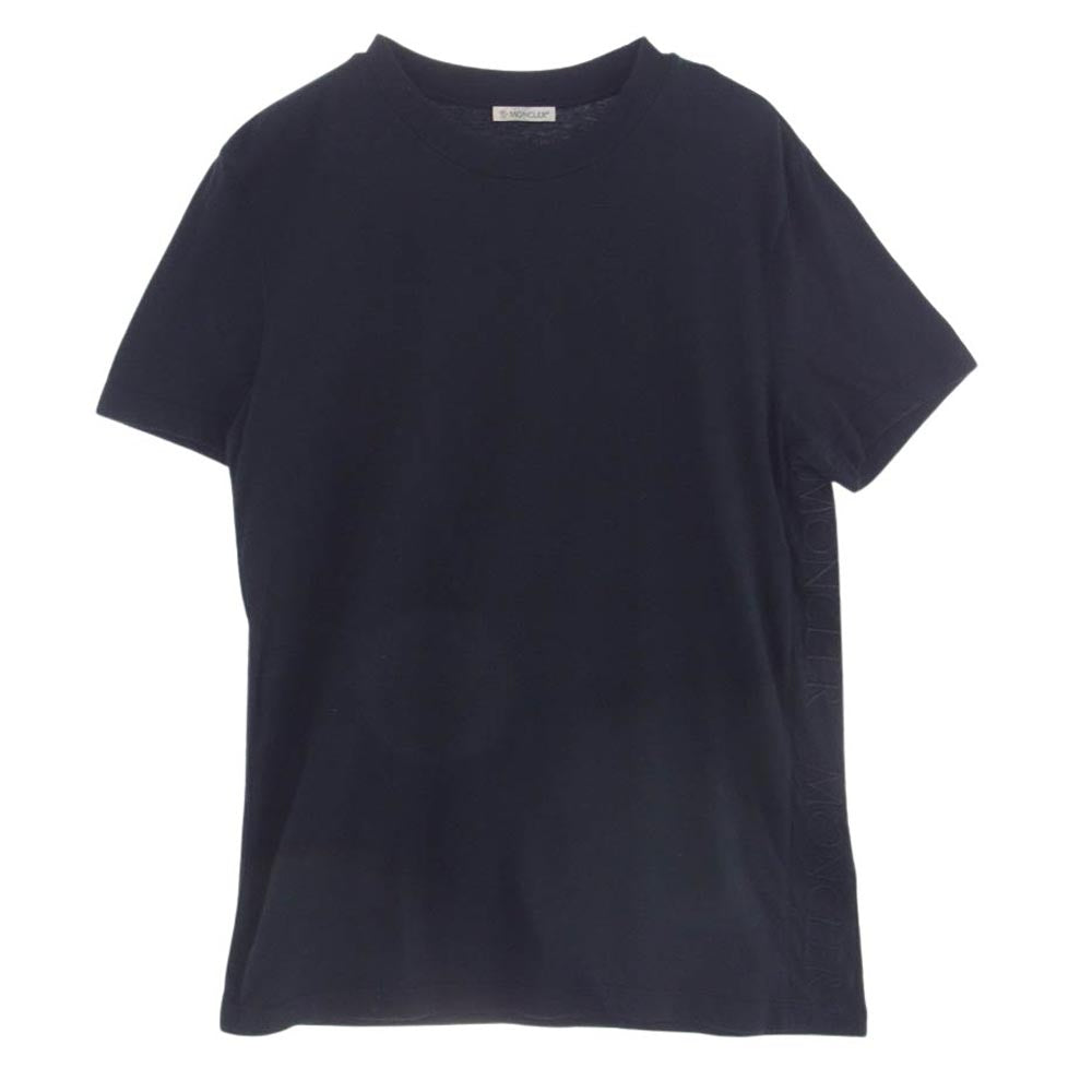 MONCLER モンクレール F10918C72010 MAGLIA T-SHIRT サイドロゴ  半袖 クルーネック Tシャツ ブラック系 M【中古】