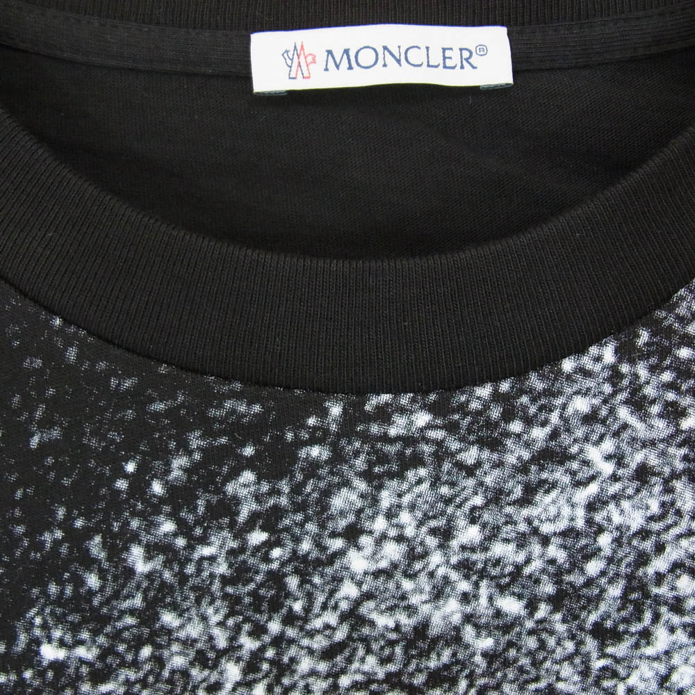 MONCLER モンクレール 21SS G10938C7B310 GIROCOLLO T-SHIRT ロゴ プリント 半袖 Tシャツ ブラック系 M【美品】【中古】