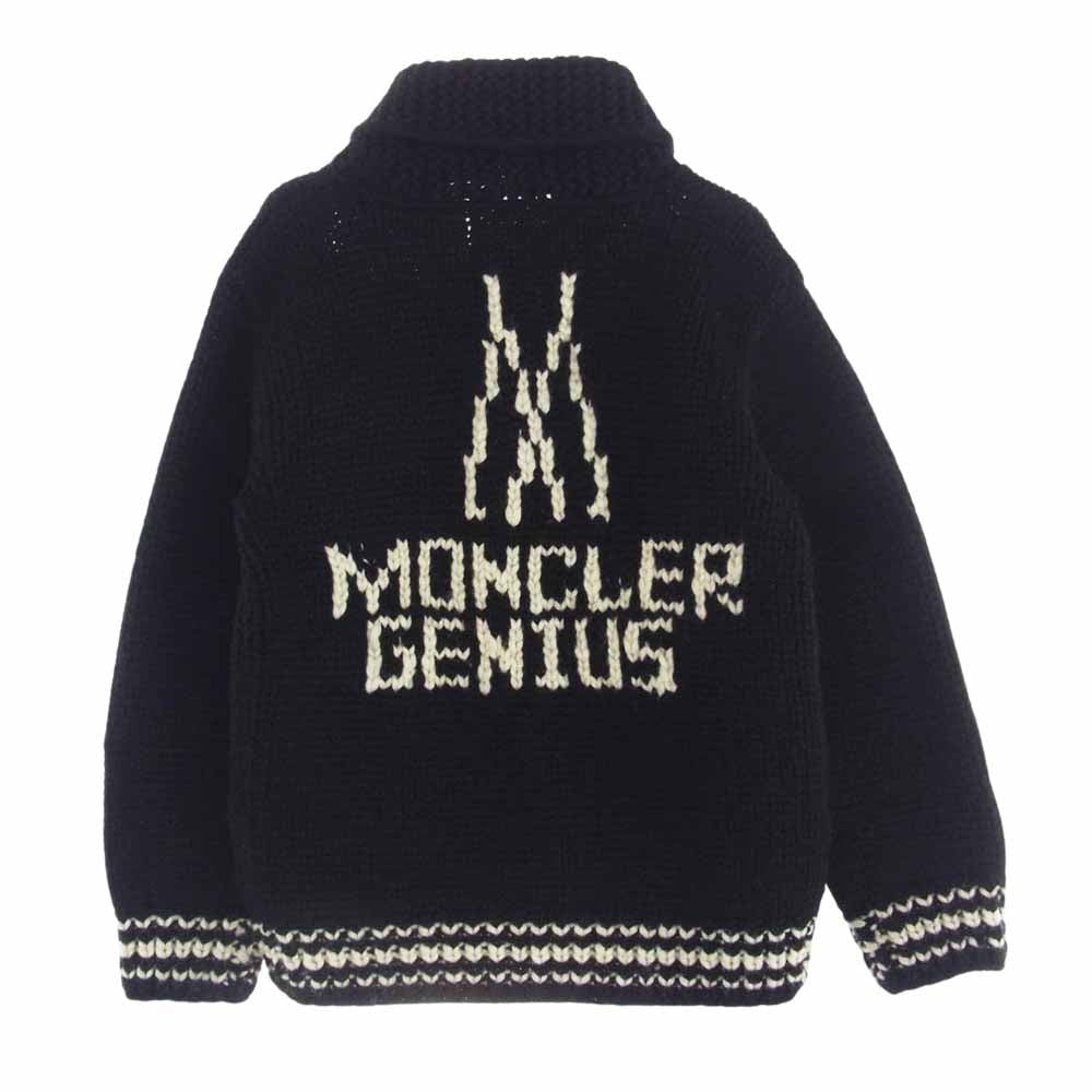 MONCLER モンクレール GENIUS ジーニアス × KANATA カナタ SWEATER フルジップ カウチン セーター ブラック系 38【中古】