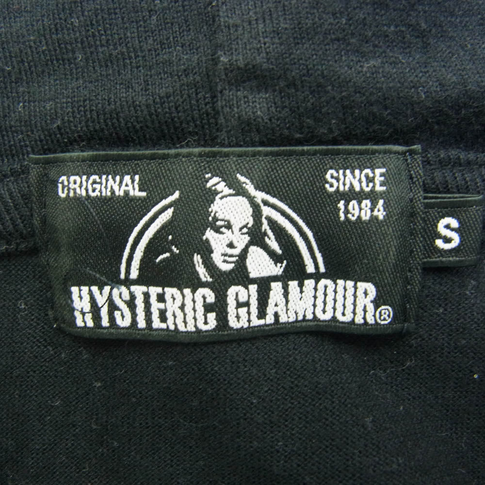 HYSTERIC GLAMOUR ヒステリックグラマー 0252CF05 NICE AND NASTY バックプリント ジップパーカー ブラック系 S【中古】