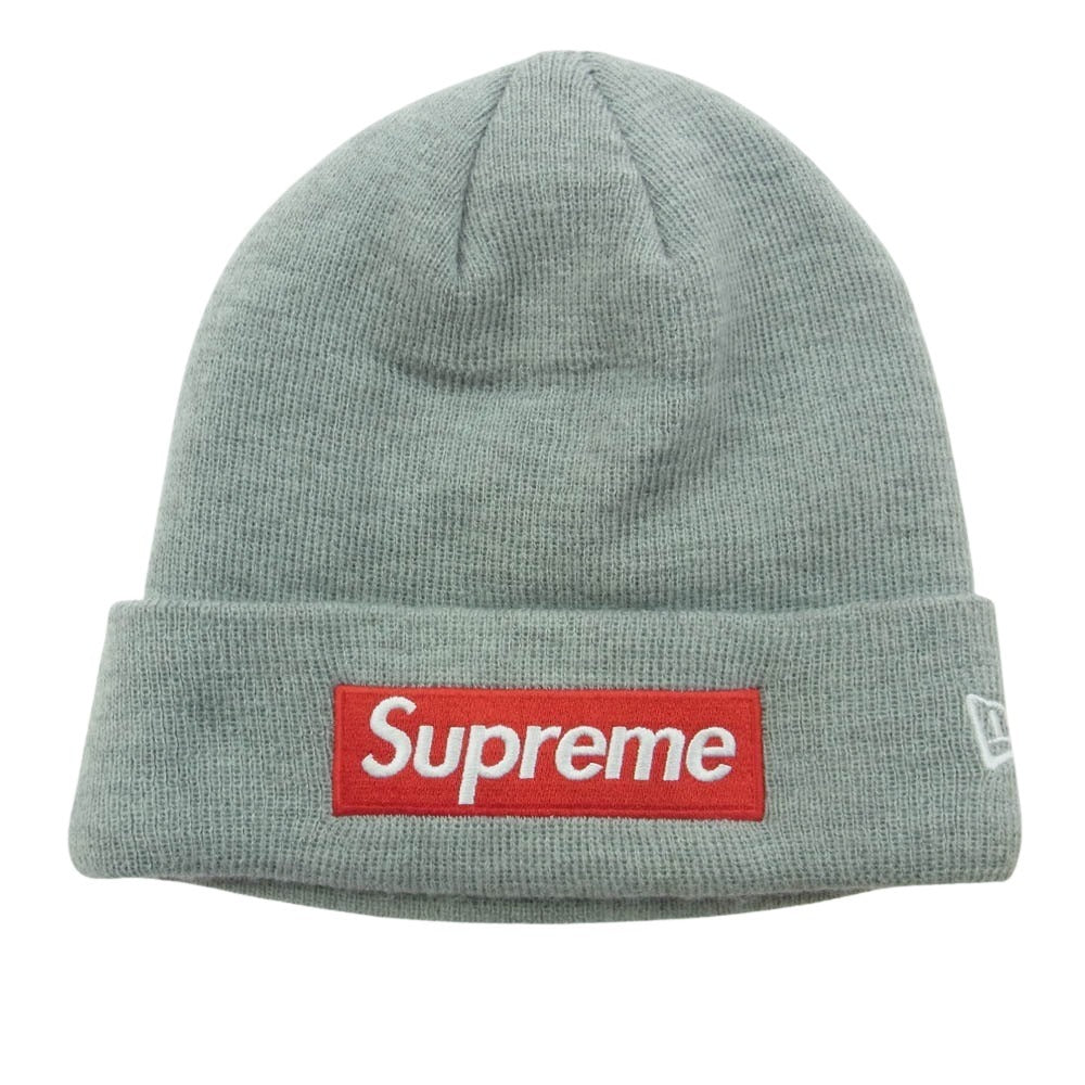Supreme シュプリーム 18AW New Era Box Logo Beanie Knit Cap ニューエラ ボックスロゴ ビーニー ニット帽 グレー グレー系【中古】