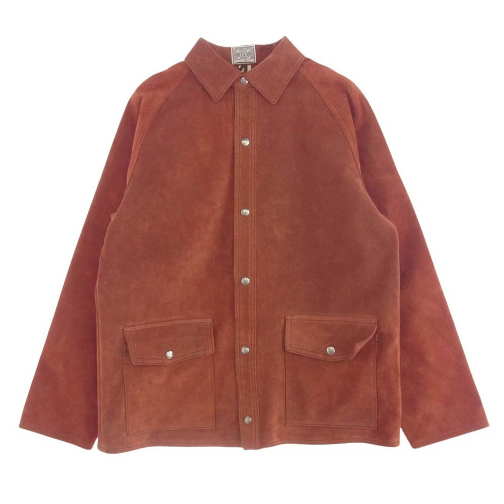 ザ・リアルマッコイズ MJ23014 LEATHER WELDER JACKET BRICK RED レザー ジャケット スプリット レザー オレンジ系 40【中古】