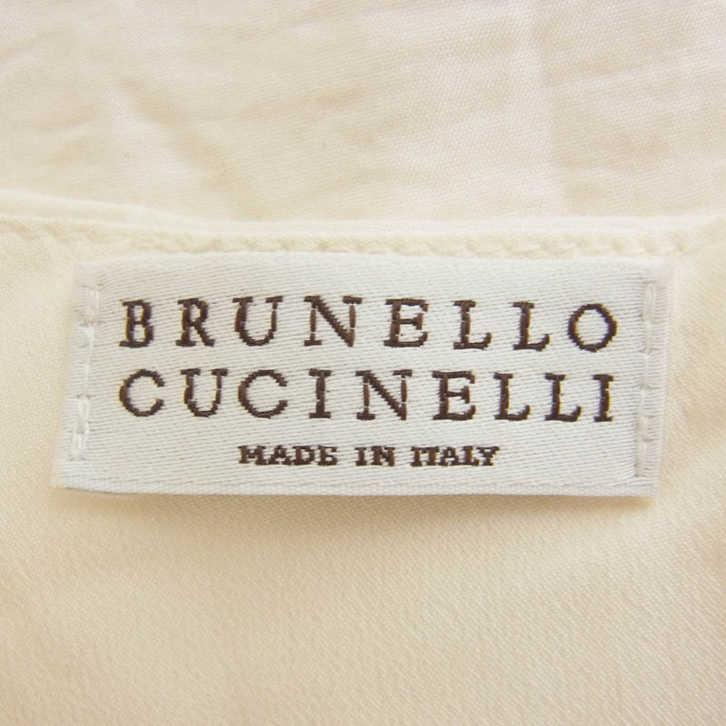 Brunello Cucinelli ブルネロクチネリ イタリア製 コットン シャツ生地 ワンピース ホワイト系 M【中古】