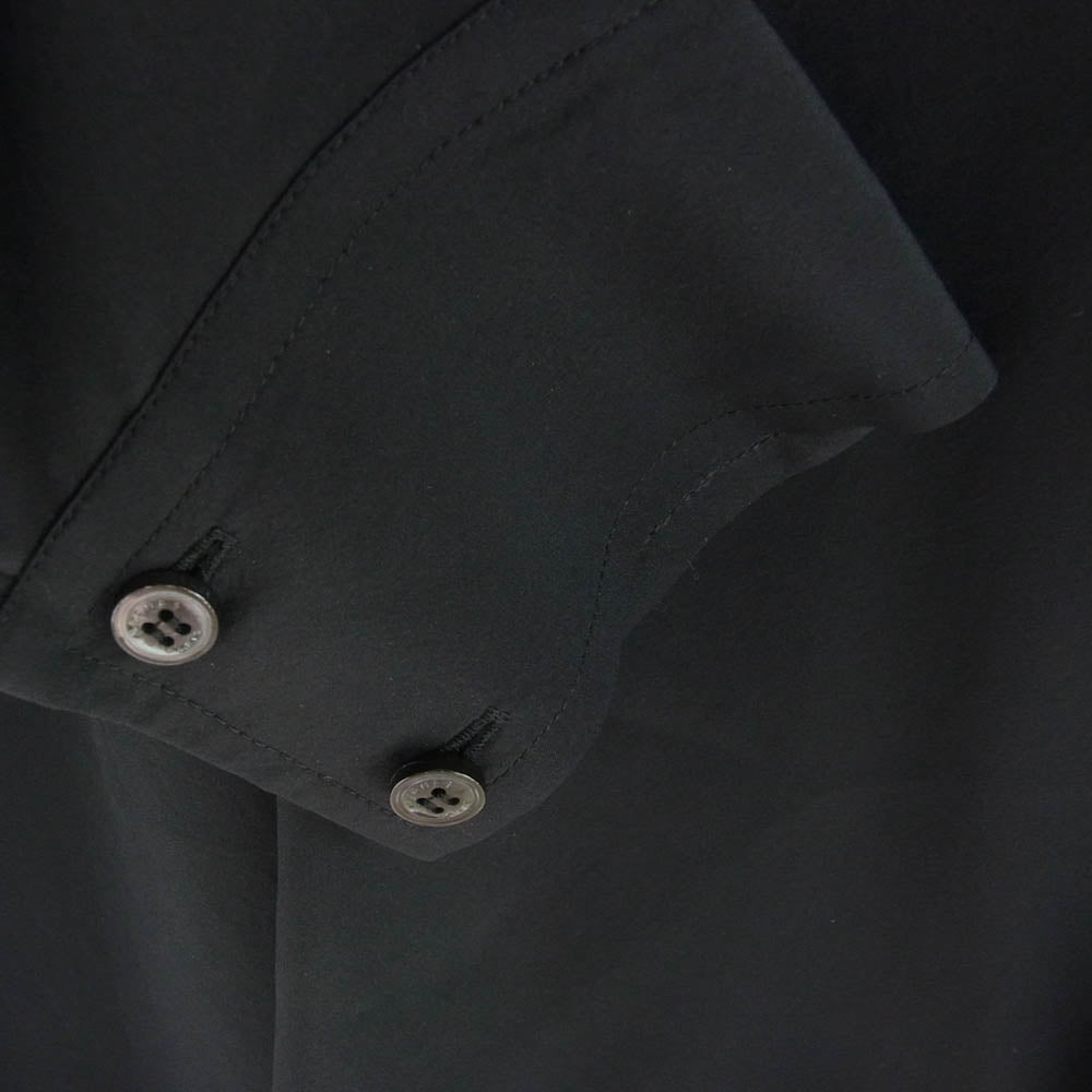 HERMES エルメス スカーフカラー シルク100％ プルオーバー シャツ ブラウス ブラック系 34【中古】