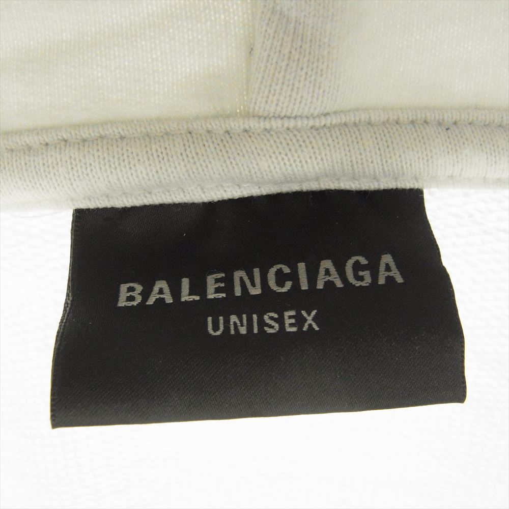 BALENCIAGA バレンシアガ 23AW 739024 TOVN9 ロゴ刺繍 プルオーバー パーカー ライトグレー系 L【中古】