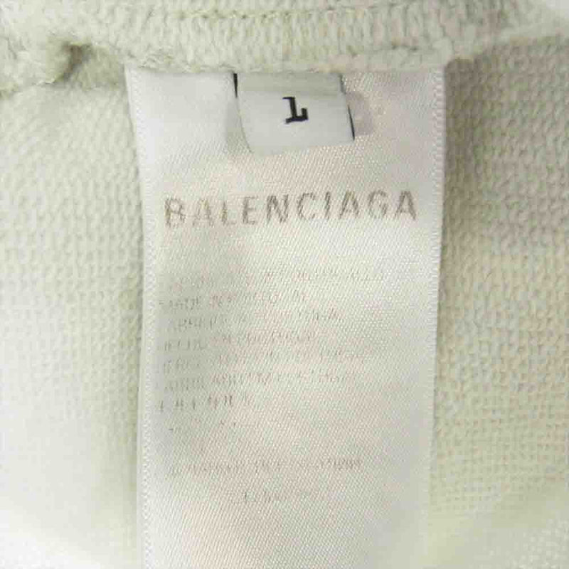 BALENCIAGA バレンシアガ 23AW 739024 TOVN9 ロゴ刺繍 プルオーバー パーカー ライトグレー系 L【中古】