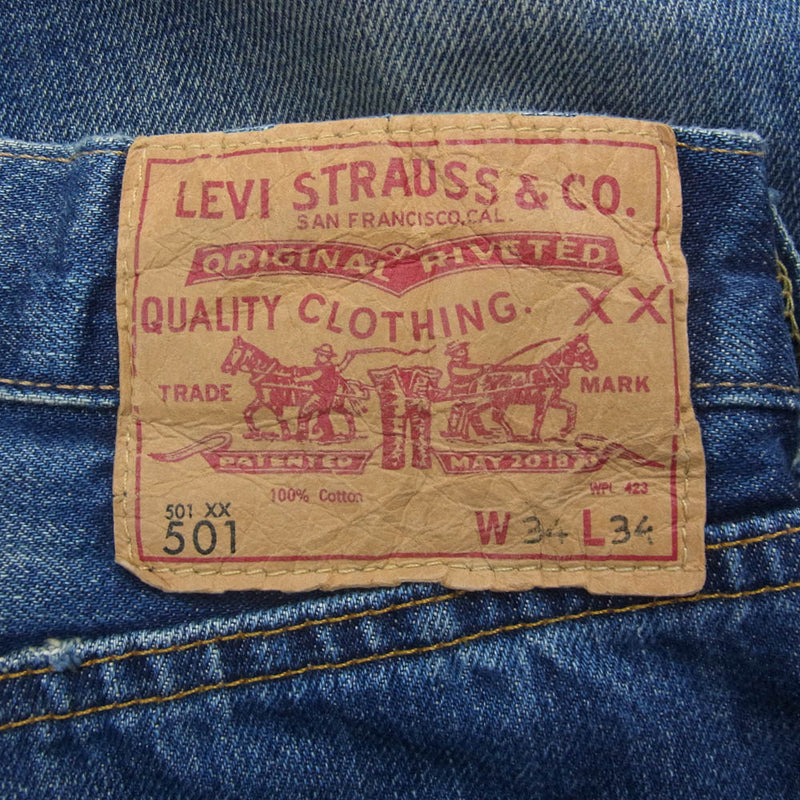 Levi's リーバイス 66466-0002 VINTAGE CLOTHING LVC 501 501XX 復刻 デニム パンツ インディゴブルー系 W34L34【中古】