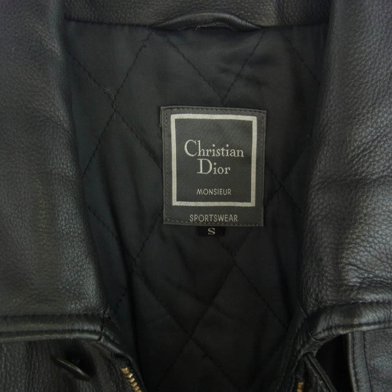 Christian Dior クリスチャンディオール Monsieur レザー ジャケット カーコート ブラック系 S【中古】