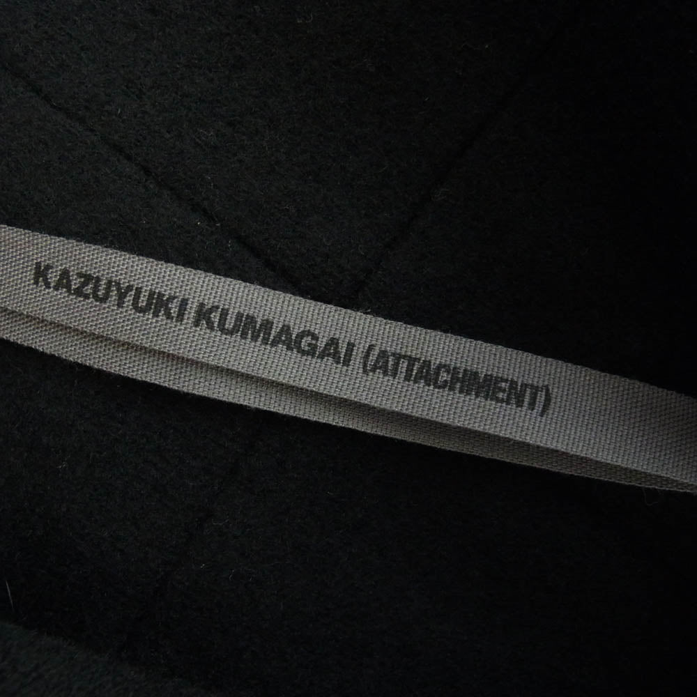 KAZUYUKI KUMAGAI ATTACHMENT カズユキクマガイアタッチメント KC32-004 カシミア混ストレッチメルトン ピーコート Pコート ブラック系 2【中古】