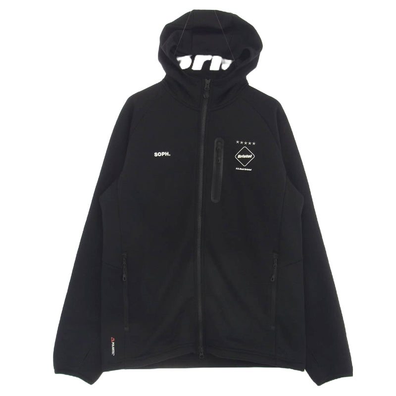 F.C.R.B. エフシーアールビー 23AW FCRB-232055 POLARTEC POWERSTRETCH ZIP UP HOODIE ポーラテック パワーストレッチ ジップアップ フーディ― フルジップ パーカー ブラック系 XL【中古】